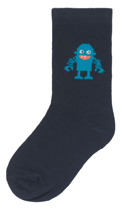 kinder sokken met katoen - 5 paar blauw 23/26 - 4360061 - HEMA