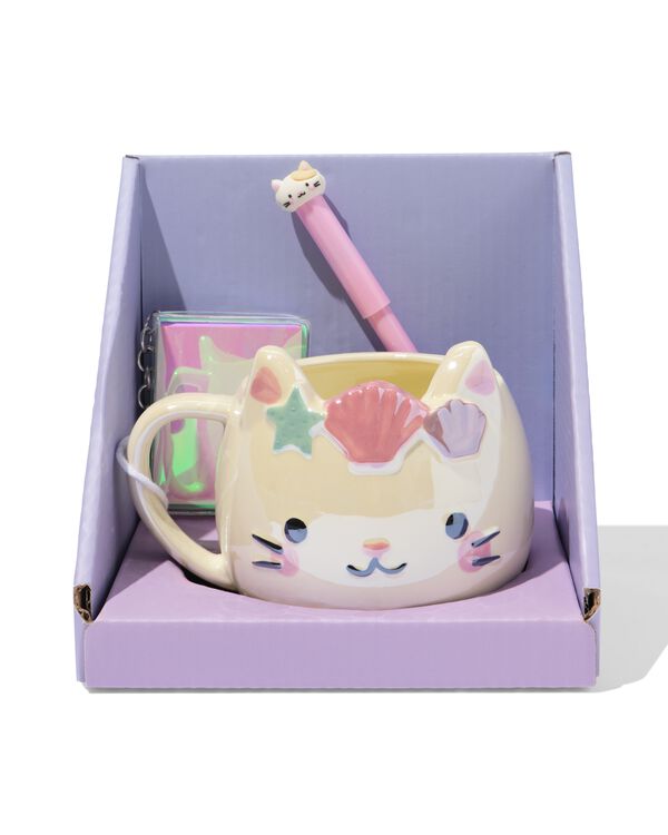 coffret cadeau mug papeterie c&eacute;ramique chat - 14102220 - HEMA