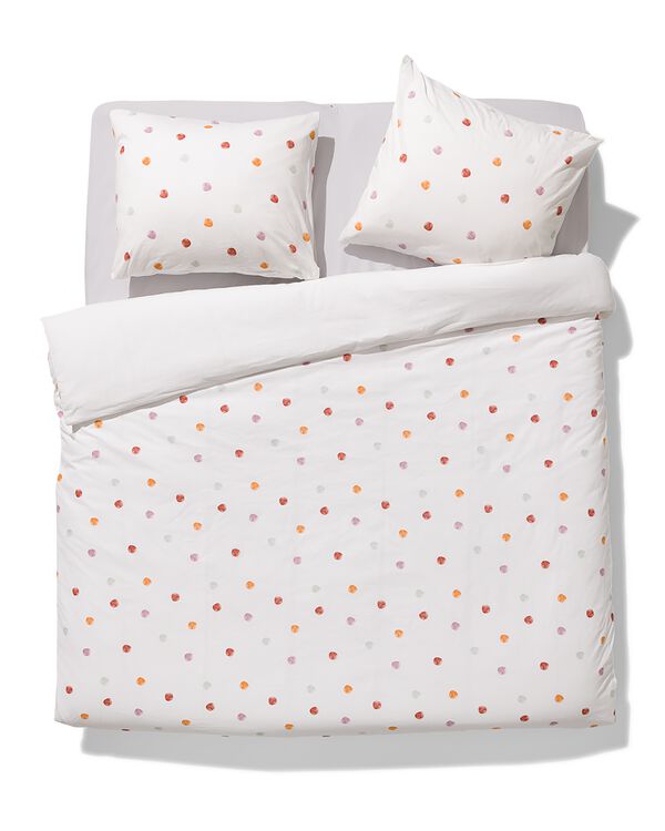 housse de couette 200x200/220&thinsp;cm coton doux pois color&eacute;s - 5790244 - HEMA