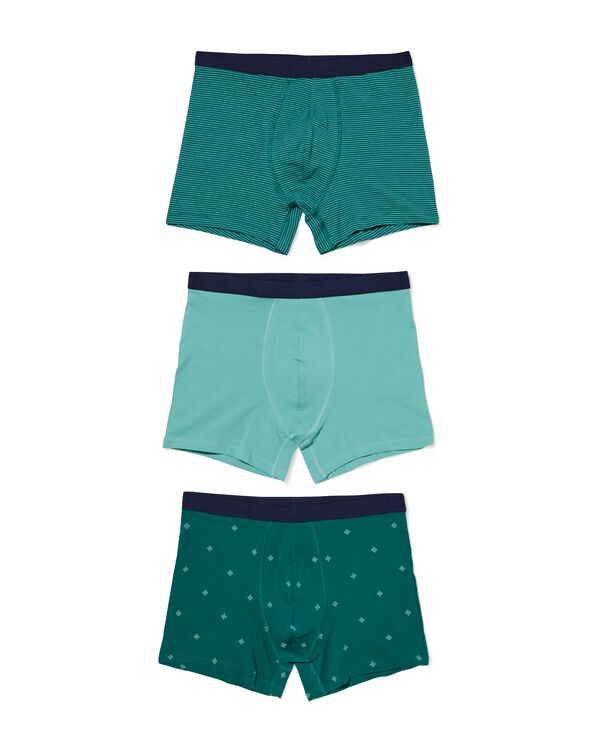 Herren-Boxershorts gestreift &ndash; 3 St&uuml;ck gr&uuml;n gr&uuml;n - 19168300GREEN - HEMA