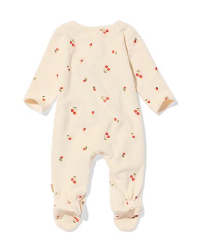 Newborn Strampler aus Rippsamt, Kirschen ecru ecru - 33443320ECRU - HEMA