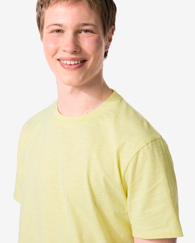 t-shirt homme Jaap textur&eacute; jaune p&acirc;le jaune p&acirc;le - 2178840LIGHTYELLOW - HEMA