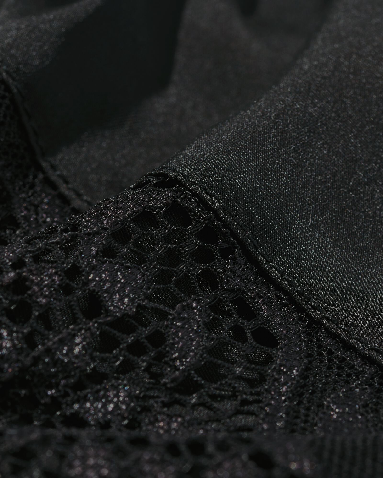 Damennachthemd, Satin mit Spitze schwarz schwarz - 23404630BLACK - HEMA