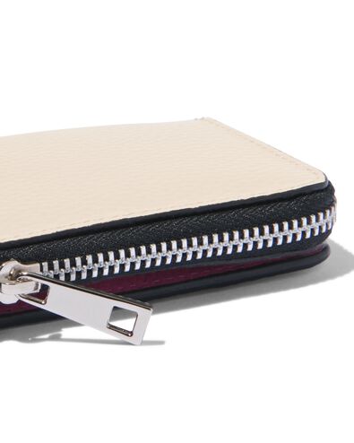 Portemonnaie mit Reißverschluss, beige, Leder, RFID-Schutz, 8 x 11.5 cm - 18110045 - HEMA