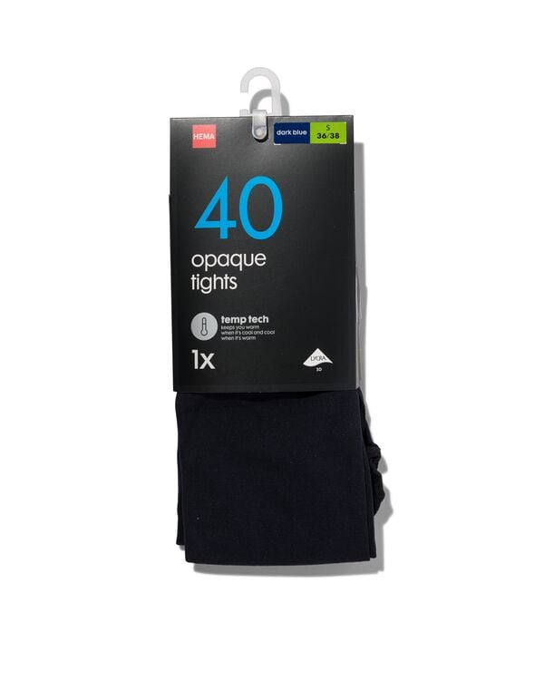 temp tech panty 40denier donkerblauw donkerblauw - 1000001109 - HEMA