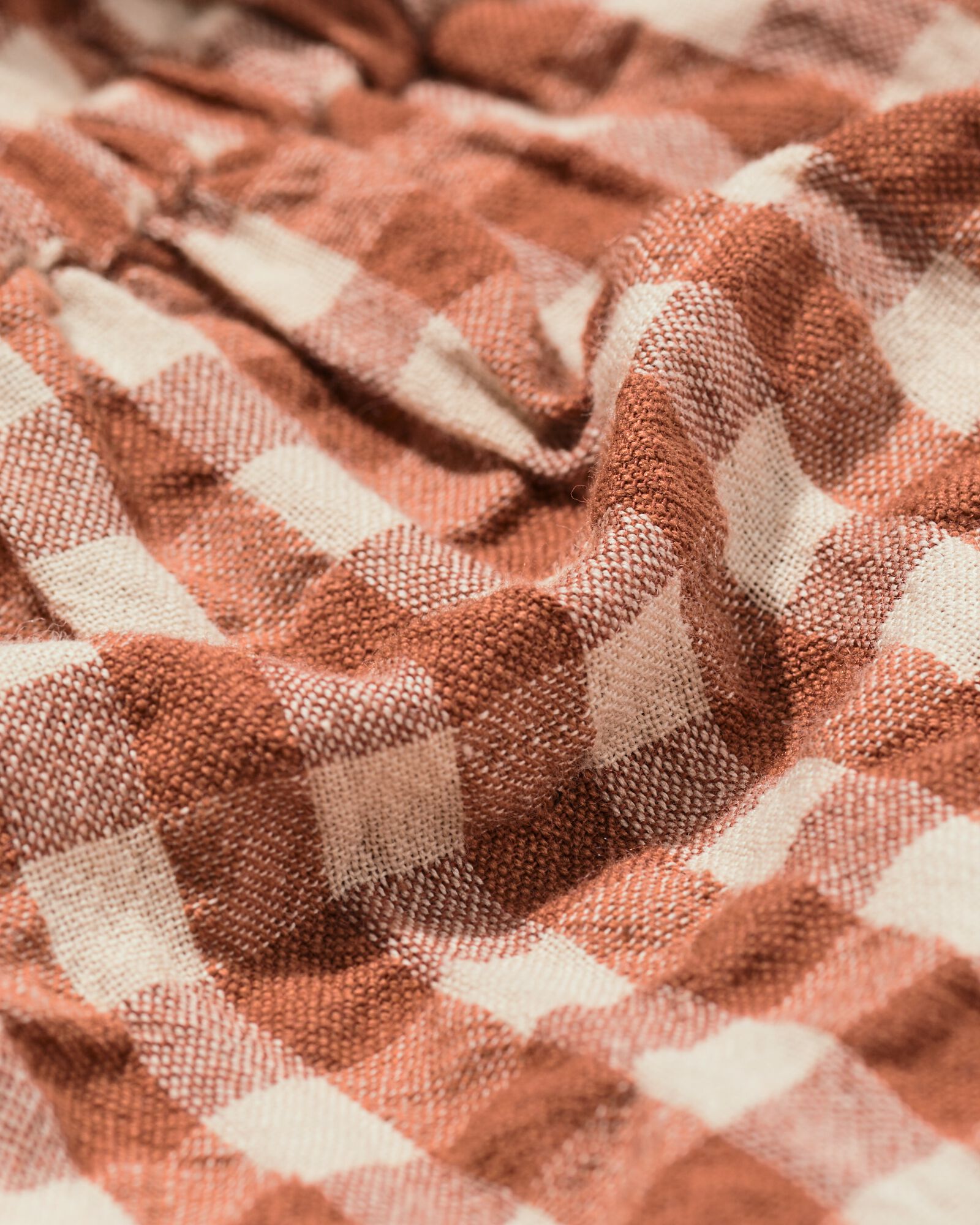 kinderjumpsuit seersucker ruit bruin - 30847145BROWN - HEMA