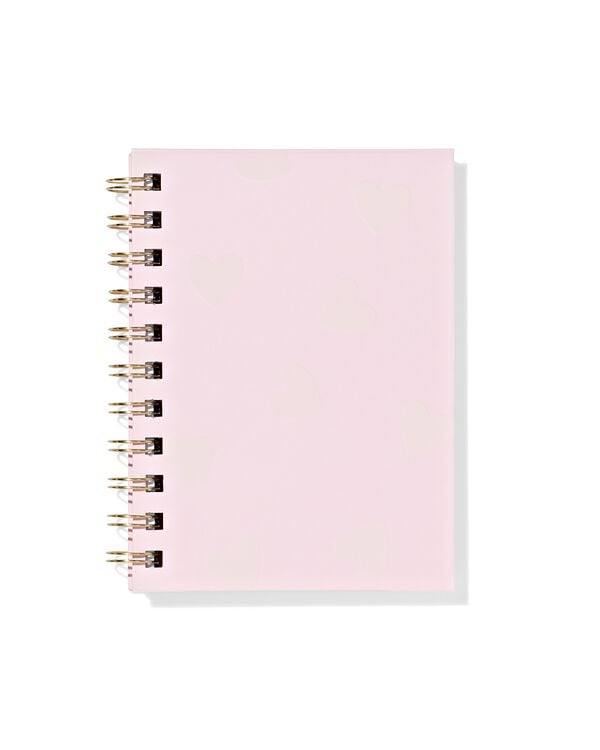 notitieboek 11.5x15cm roze hartjes - 14100230 - HEMA