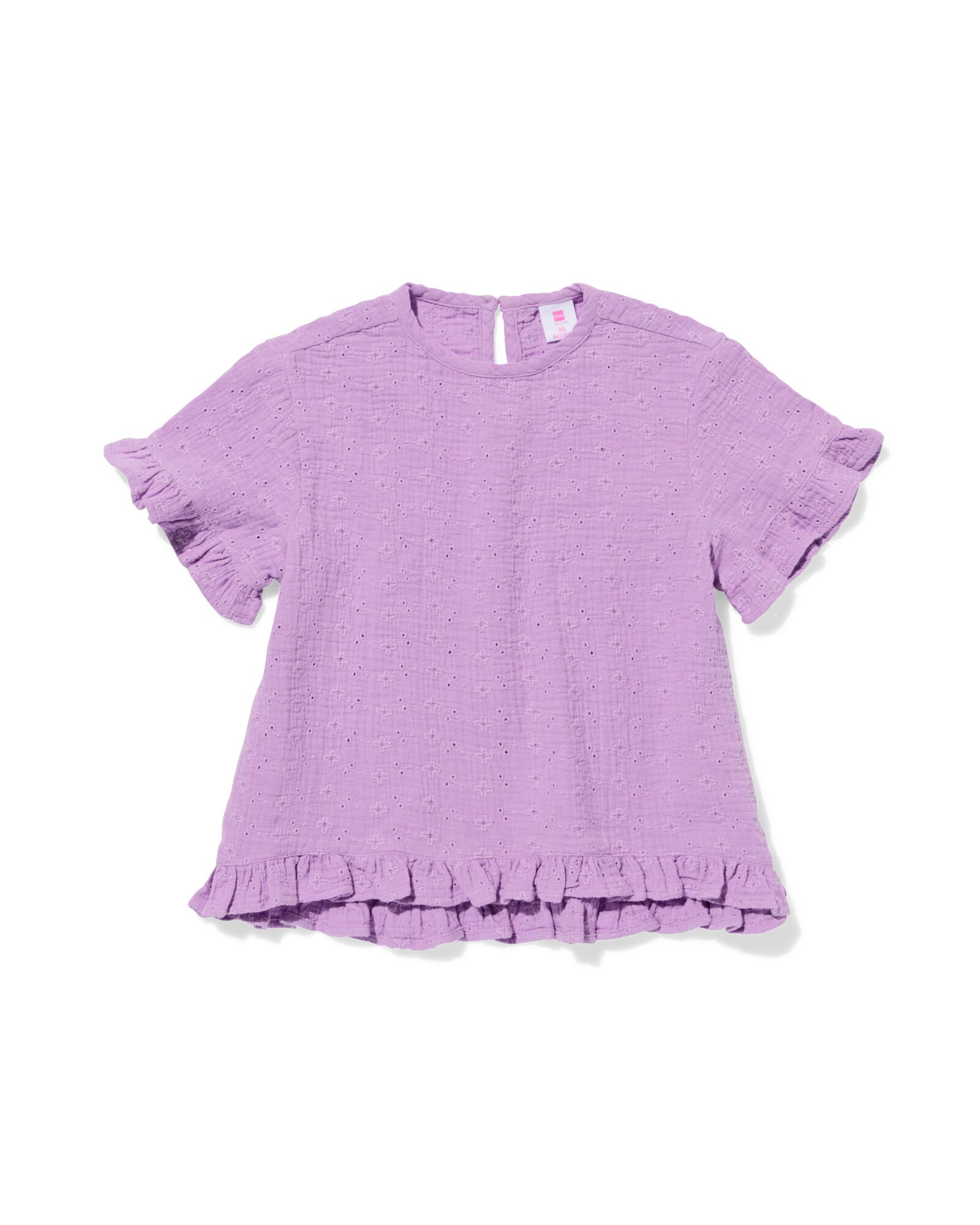 Kinderbluse mit Stickerei lila - 30856507LILAC - HEMA