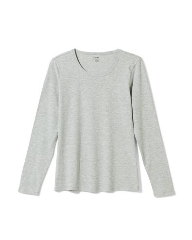 t-shirt femme basique col en O gris clair gris clair - 36300570LIGHTGREY - HEMA