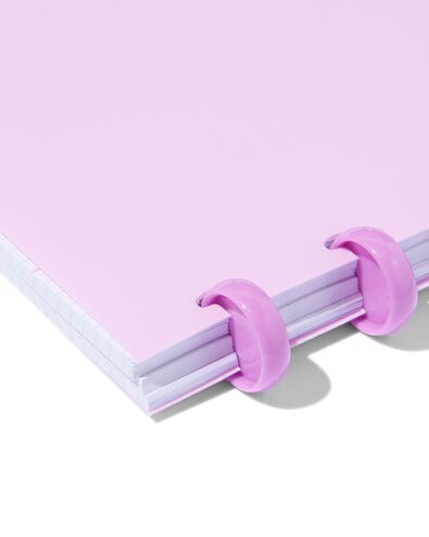 cahier &agrave; anneaux - A5 - quadrill&eacute; commercial 4x8 lilas - 14150122 - HEMA