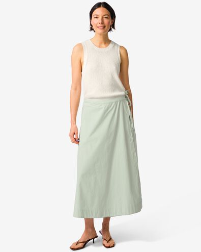jupe trap&egrave;ze femme popeline vert clair vert clair - 36210260LIGHTGREEN - HEMA