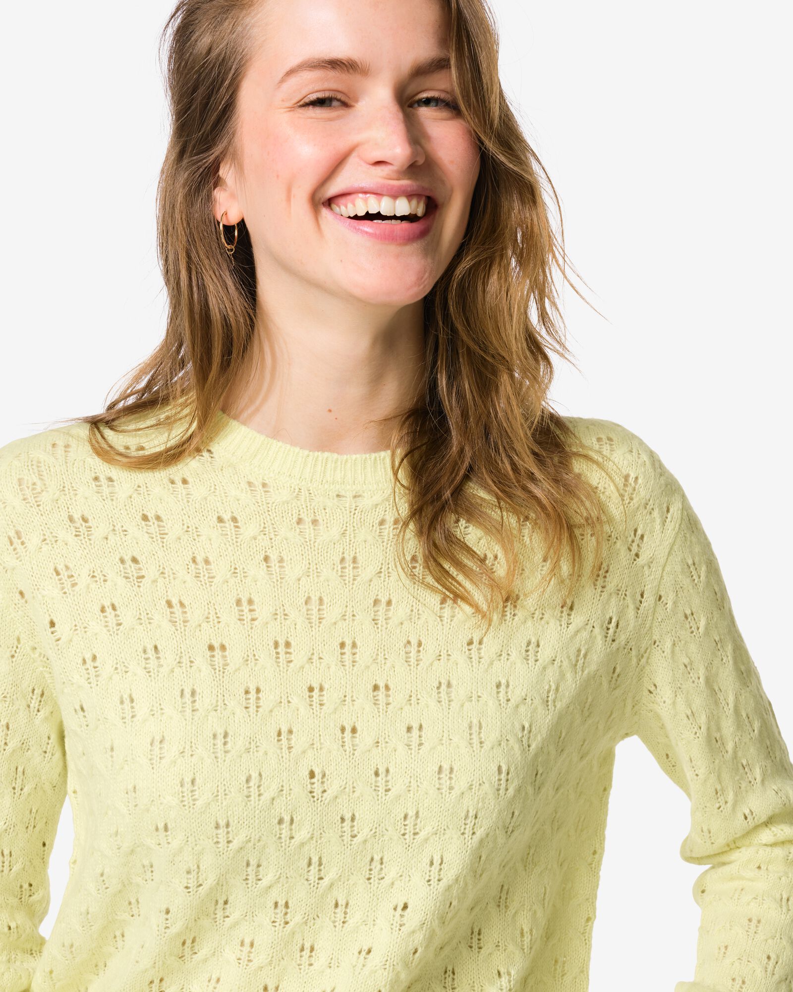 pull femme Golda ajour&eacute; jaune jaune - 36207580YELLOW - HEMA