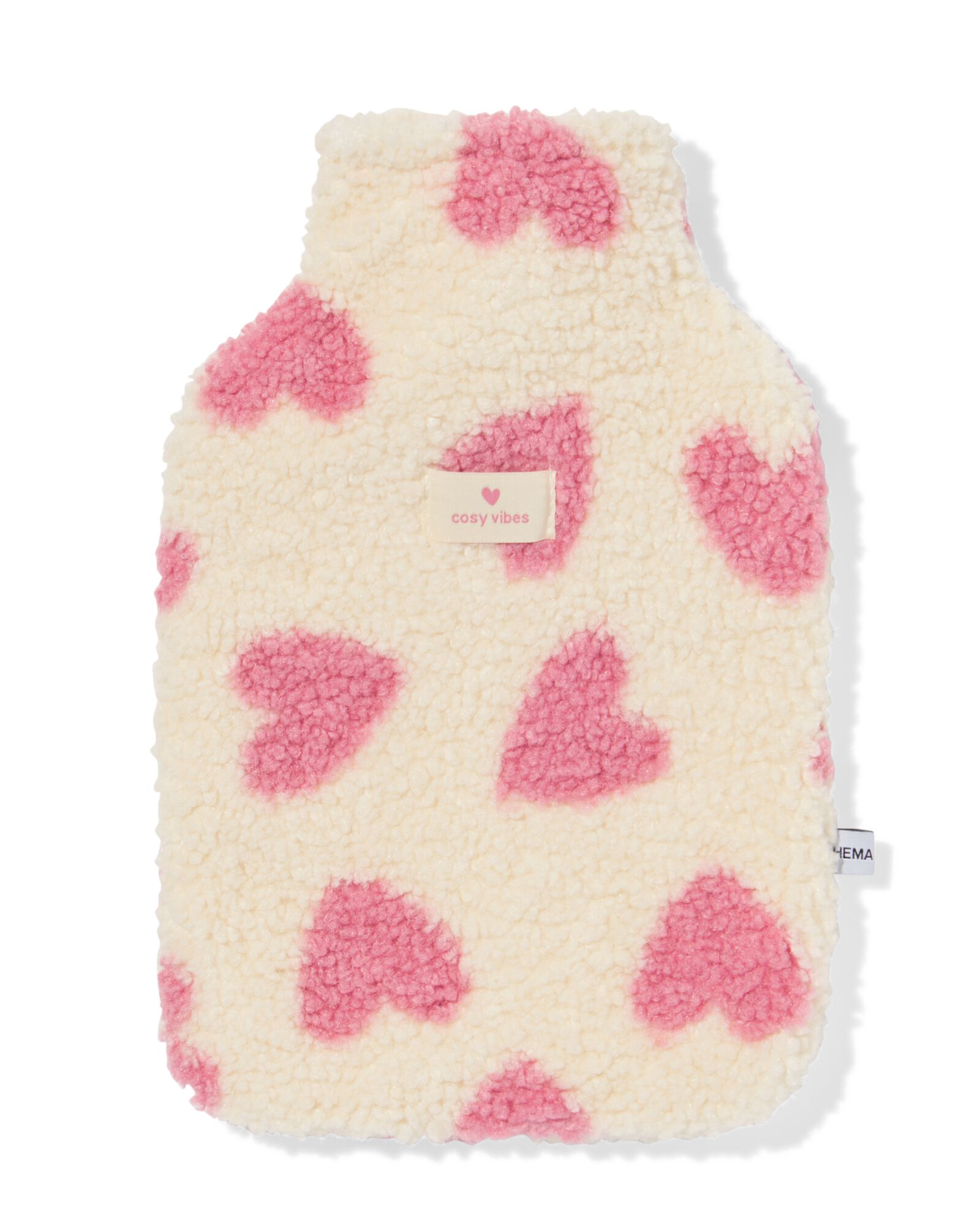 bouillotte 33 cm c&oelig;urs cr&egrave;me - 61100244 - HEMA