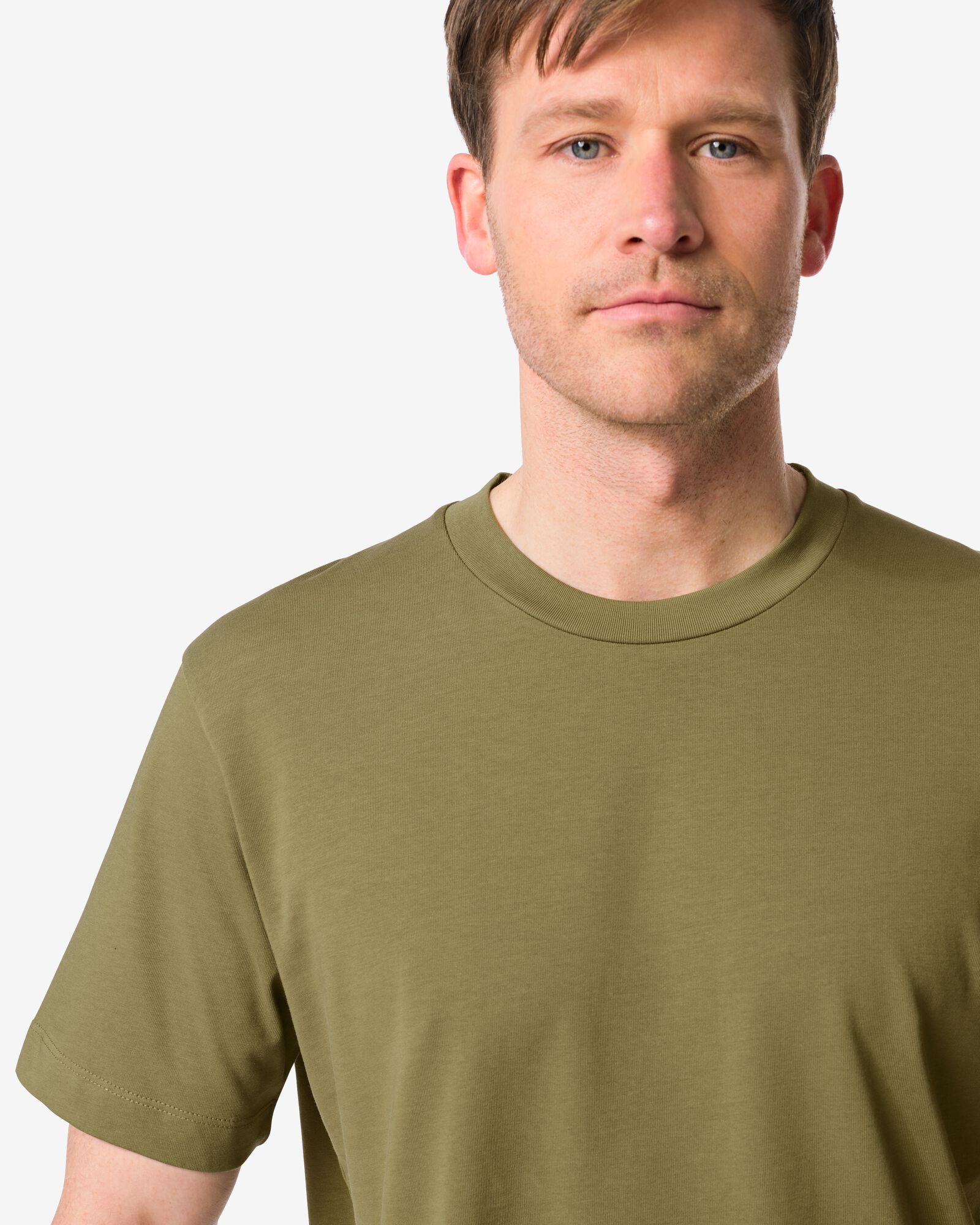 heren T-shirt Elias jersey middengroen middengroen - 2129960MIDGREEN - HEMA
