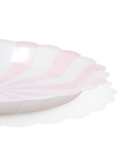 assiette &agrave; g&acirc;teau rose clair ray&eacute;e lot de 8 - 14250072 - HEMA