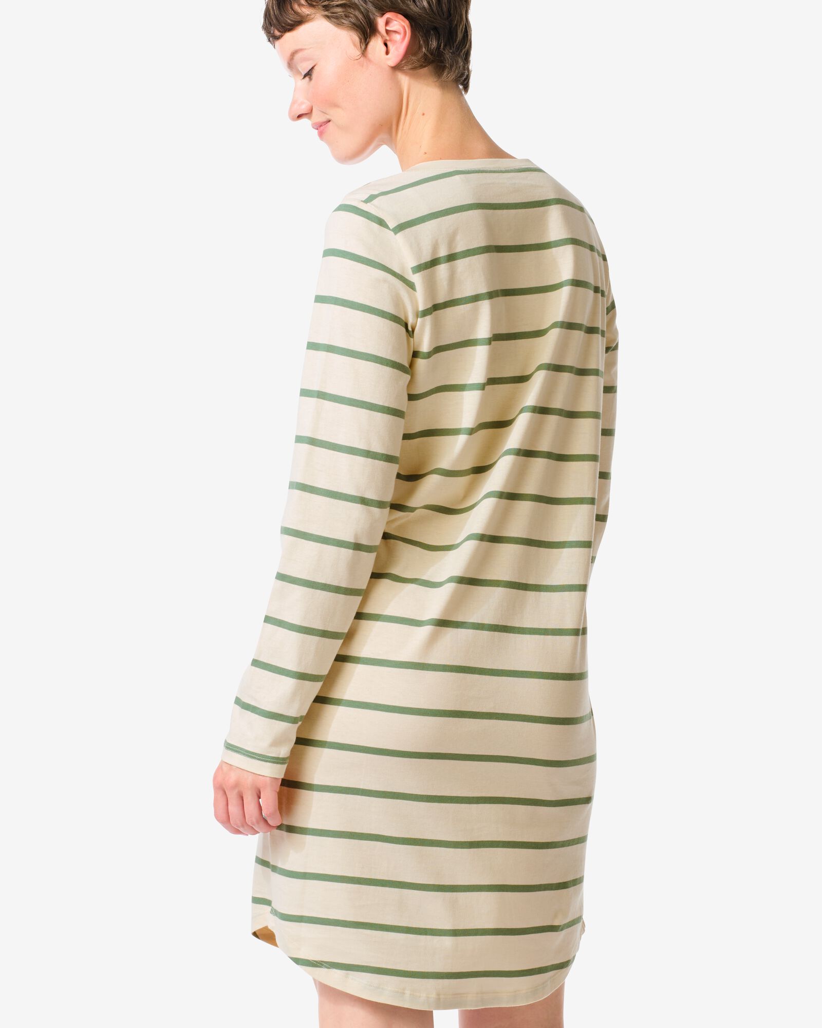 Damennachthemd gestreift gr&uuml;n gr&uuml;n - 23407520GREEN - HEMA