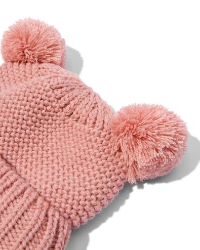 Baby-Mütze mit Bommeln rosa 0-4 m - 33232151 - HEMA