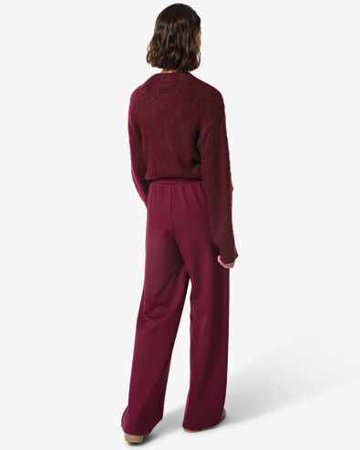 pantalon femme Wendy jambes larges bordeaux - 36204920BURGUNDYRED - HEMA