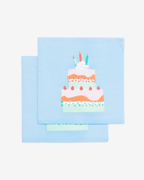 20 serviettes en papier 33x33 anniversaire - 14220010 - HEMA