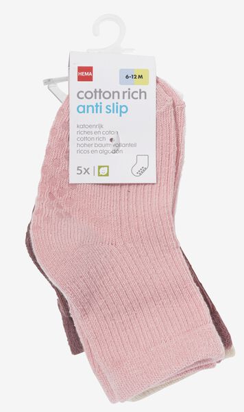 5 paires de chaussettes bébé avec coton rose 6-12 m - 4770342 - HEMA