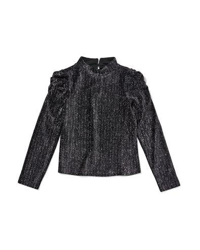 kindertop glitter zwart zwart - 30836829BLACK - HEMA