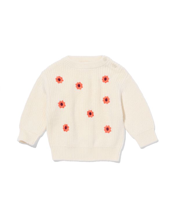 Babypullover mit Blumen ecru ecru - 33073570ECRU - HEMA