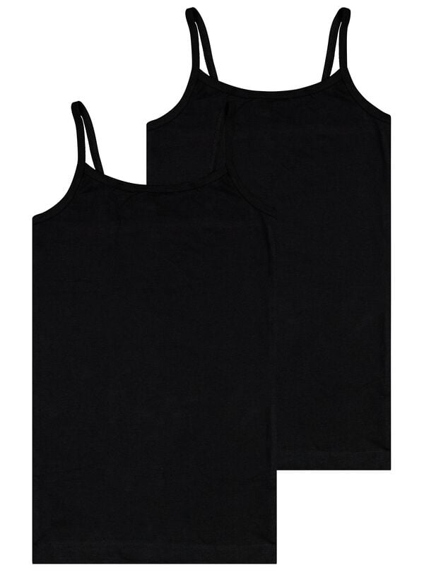 2 d&eacute;bardeurs enfant coton/stretch noir noir - 1000028423 - HEMA