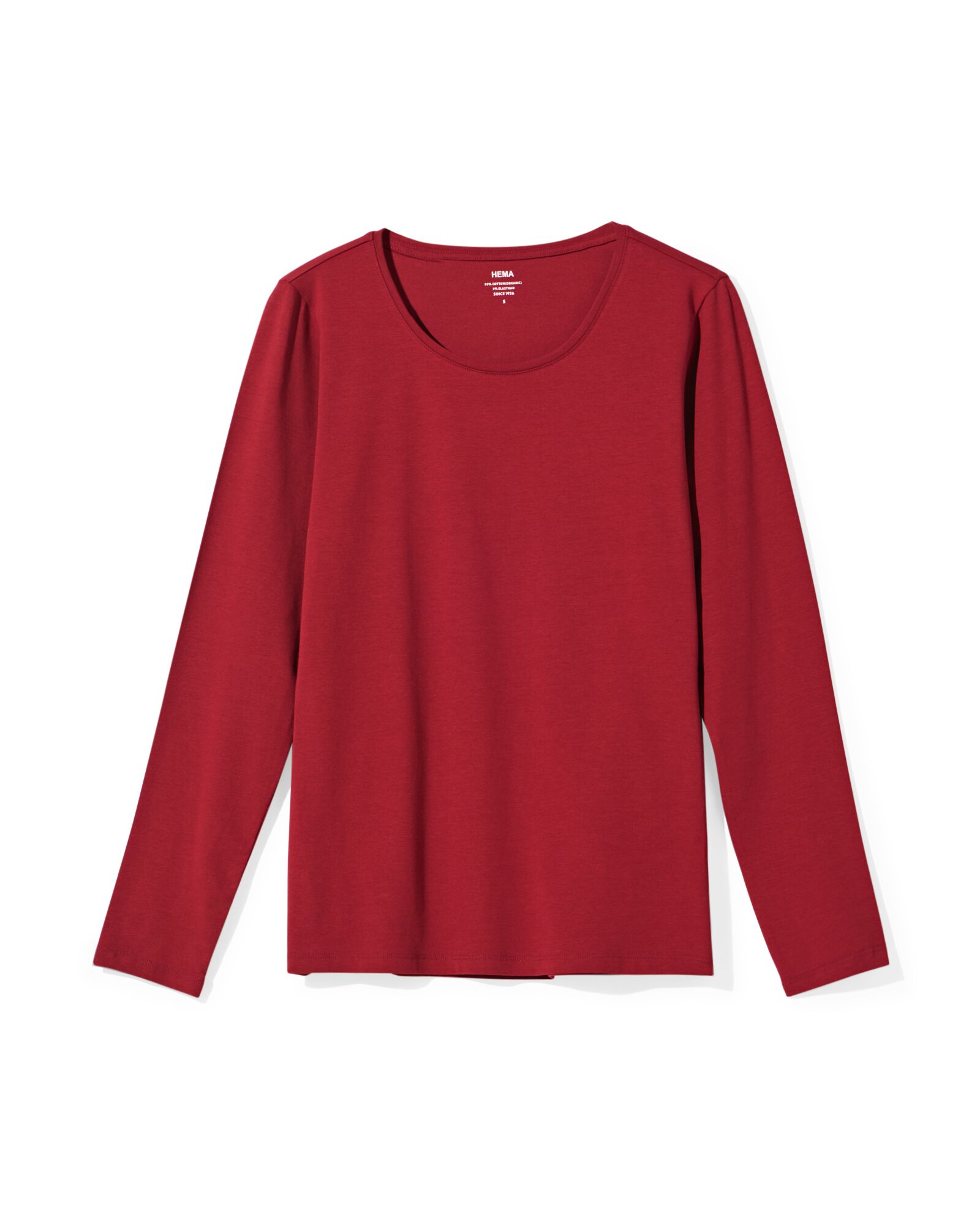 t-shirt femme col rond basique rouge - 36302270RED - HEMA