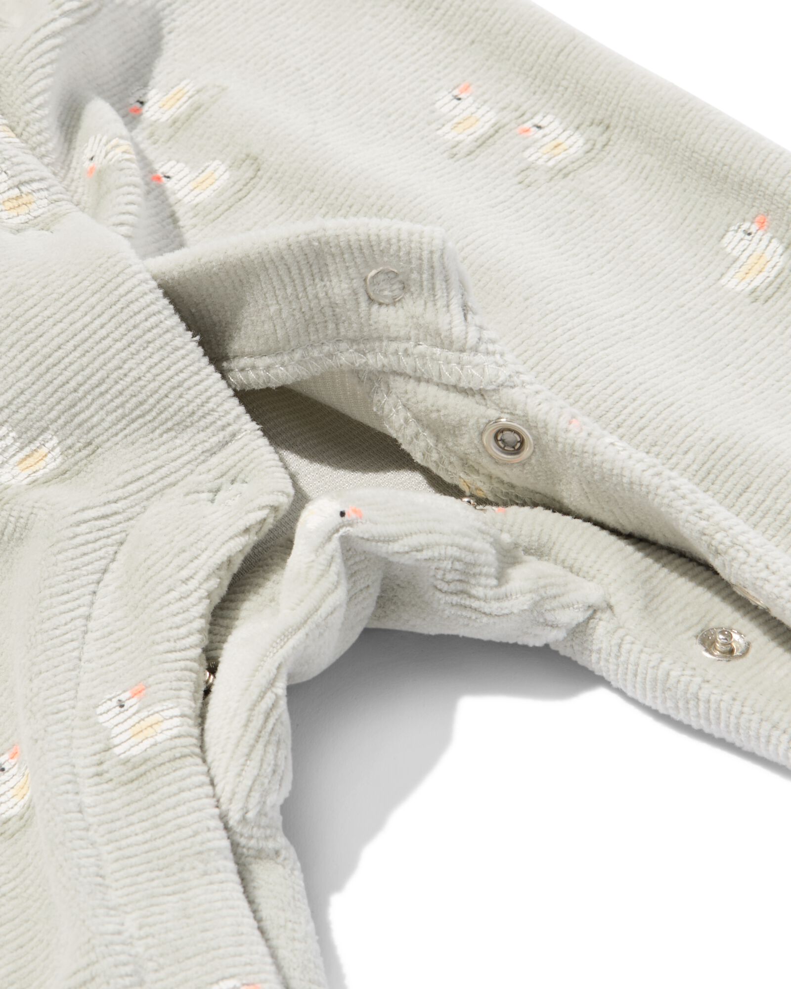 newborn boxpakje velours rib eenden lichtgroen 68 - 33443424 - HEMA