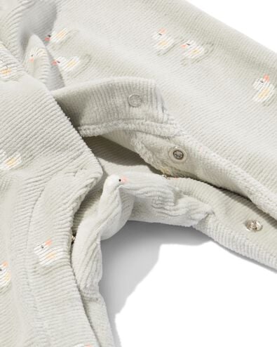 newborn boxpakje velours rib eenden lichtgroen 68 - 33443424 - HEMA
