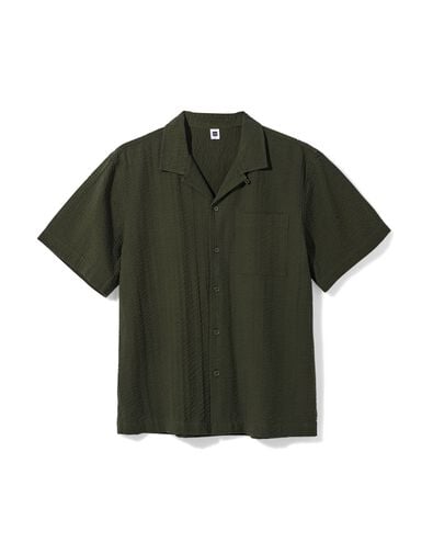 chemise homme Sep seersucker vert fonc&eacute; vert fonc&eacute; - 2132320DARKGREEN - HEMA