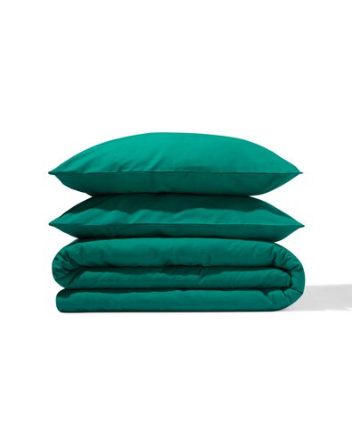 housse de couette 200x200/220 coton doux vert fonc&eacute; - 5750183 - HEMA