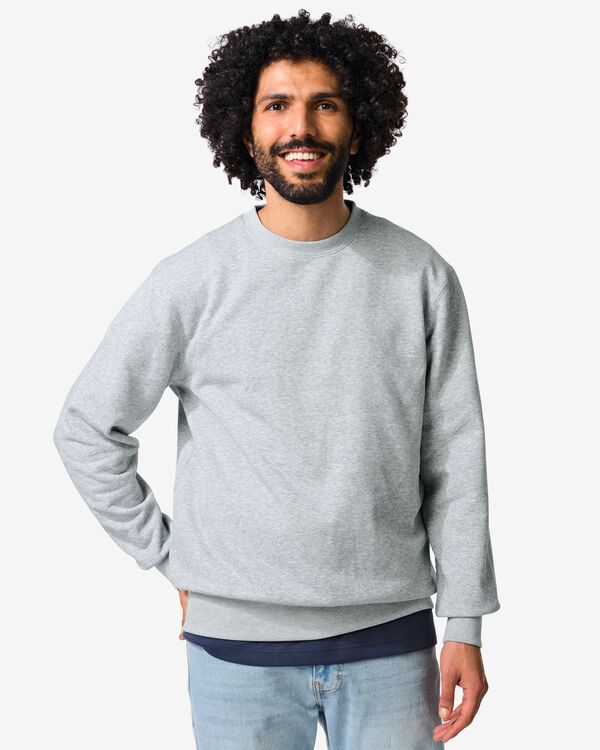 herentrui Daryl regular fit sweatstof lichtgrijs lichtgrijs - 2148120LIGHTGREY - HEMA