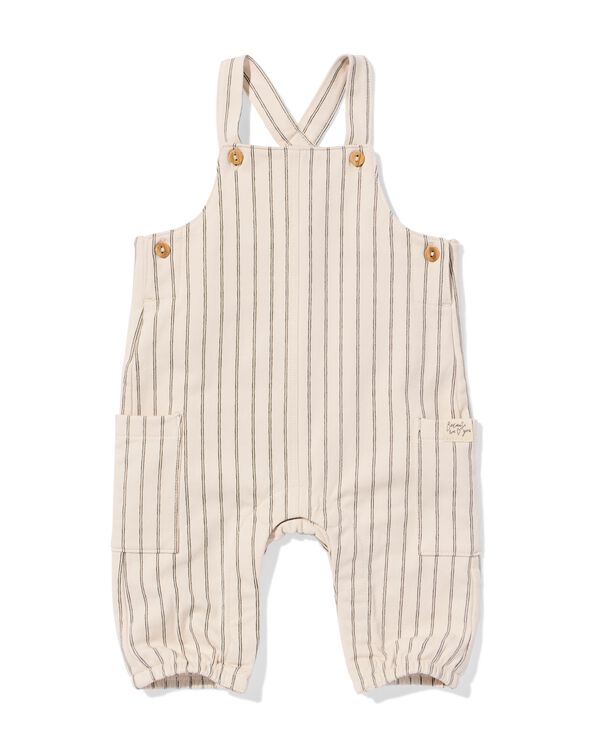 Newborn mitwachsender Strampler, gestreift ecru ecru - 33447220ECRU - HEMA