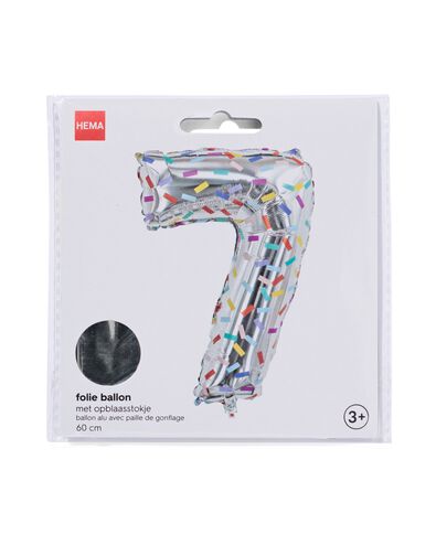 Folienballon Zahl 7 Konfetti XL silber 7 - 14250034 - HEMA
