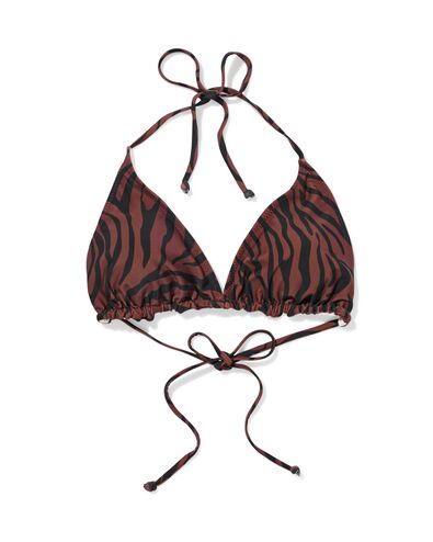 omkeerbare damesbikinitop Juul triangel zebra-blokken chocoladebruin chocoladebruin - 22360490CHOCOLATEBROWN - HEMA