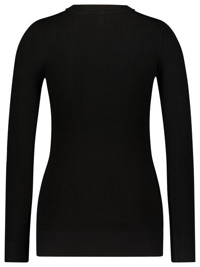 Damen-Pullover Louisa, gerippt schwarz M - 36208217 - HEMA