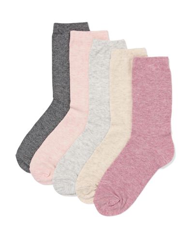 chaussettes pour femmes m&eacute;lange - 5 paires violet clair 35/38 - 4280601 - HEMA