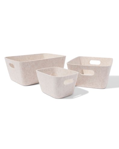 Korb 33 x 14 cm, Filz, Beige - 39800054 - HEMA