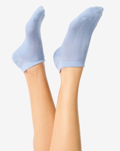 socquettes structure femme bleu clair - 4280535LIGHTBLUE - HEMA