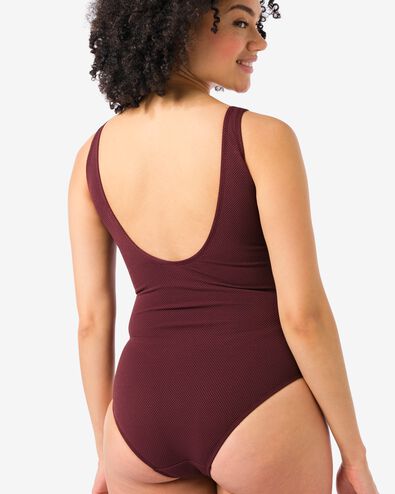 damesbadpak medium support donkerrood - 22351680DARKRED - HEMA