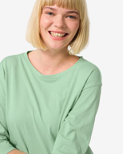 dames pyjamatop katoen lichtgroen - 23410460LIGHTGREEN - HEMA