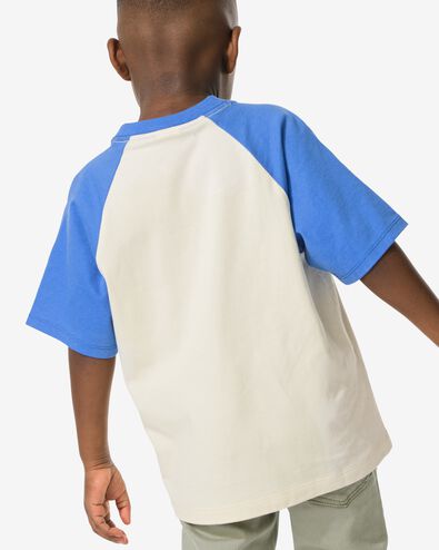 kinder T-shirt geblokt blauw - 30793003BLUE - HEMA