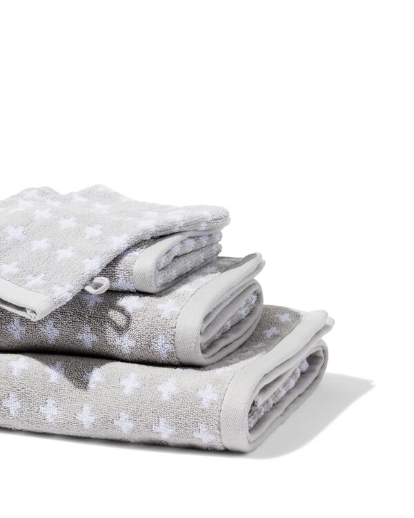 Handtuch – schwere Qualität – 50 x 100 cm – hellgrau mit weißen Kreuzen hellgrau Handtuch, 50 x 100 - 5220042 - HEMA