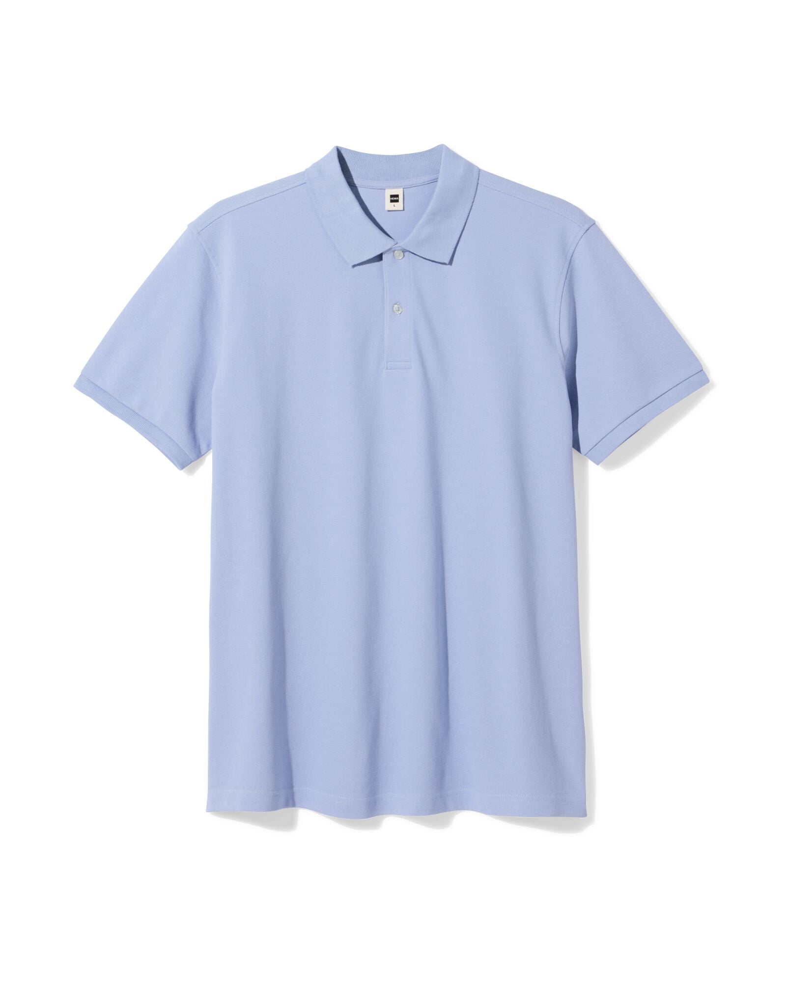 herenpolo Denton regular fit piqu&eacute; lichtblauw lichtblauw - 2140870LIGHTBLUE - HEMA