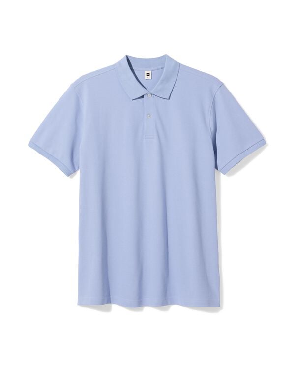 herenpolo Denton regular fit piqu&eacute; lichtblauw lichtblauw - 2140870LIGHTBLUE - HEMA