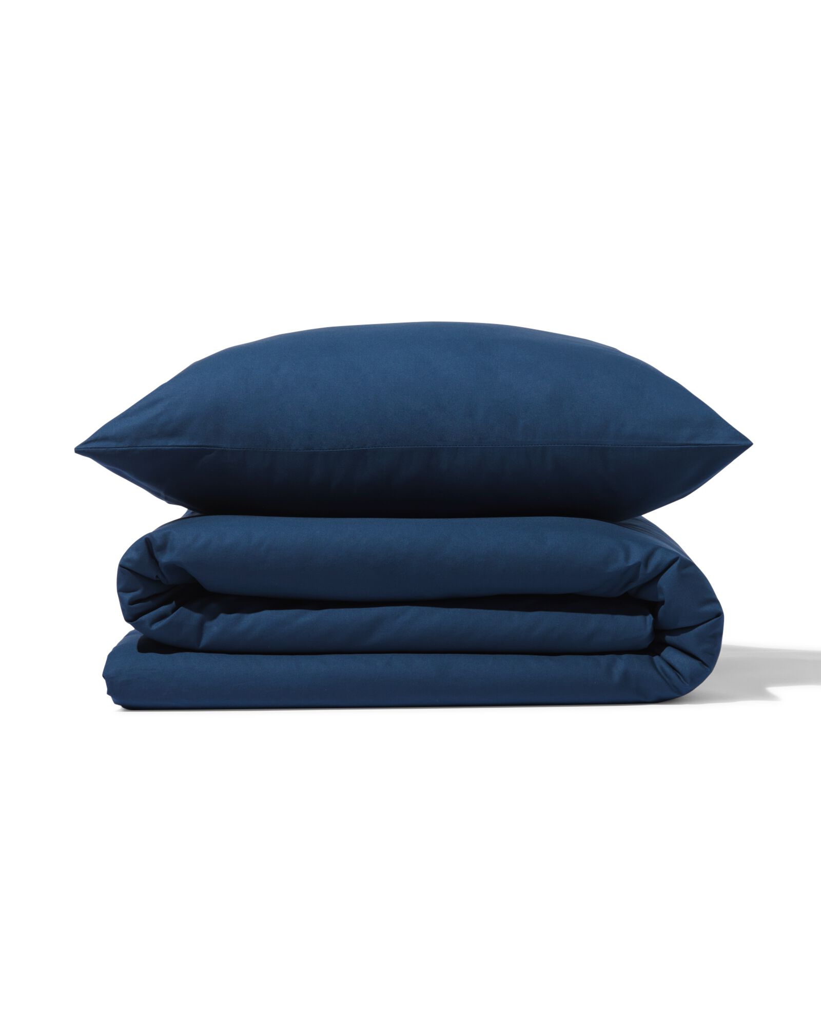 dekbedovertrek zacht katoen 140x200/220 donkerblauw - 5790128 - HEMA