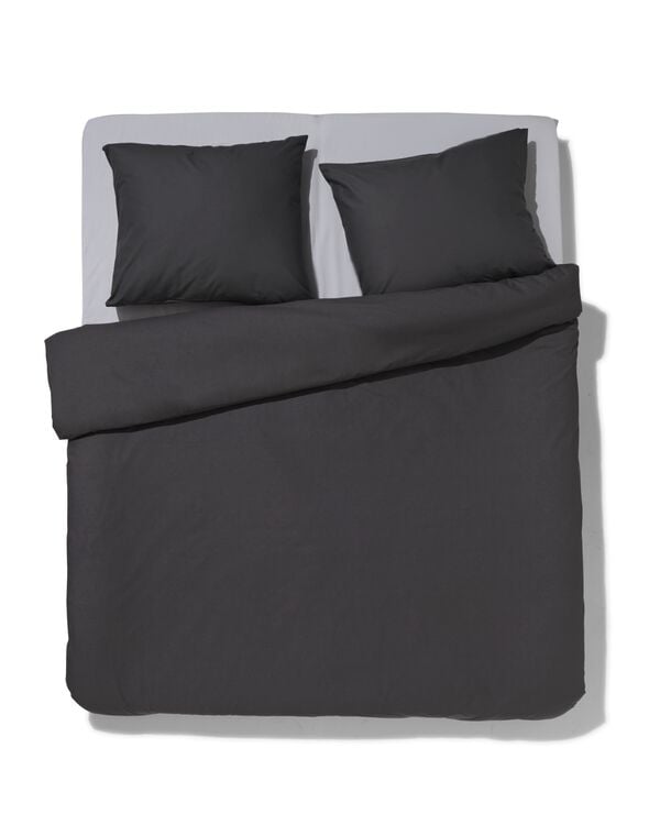 housse de couette 240x200/220cm en coton doux gris fonc&eacute; - 5797027 - HEMA