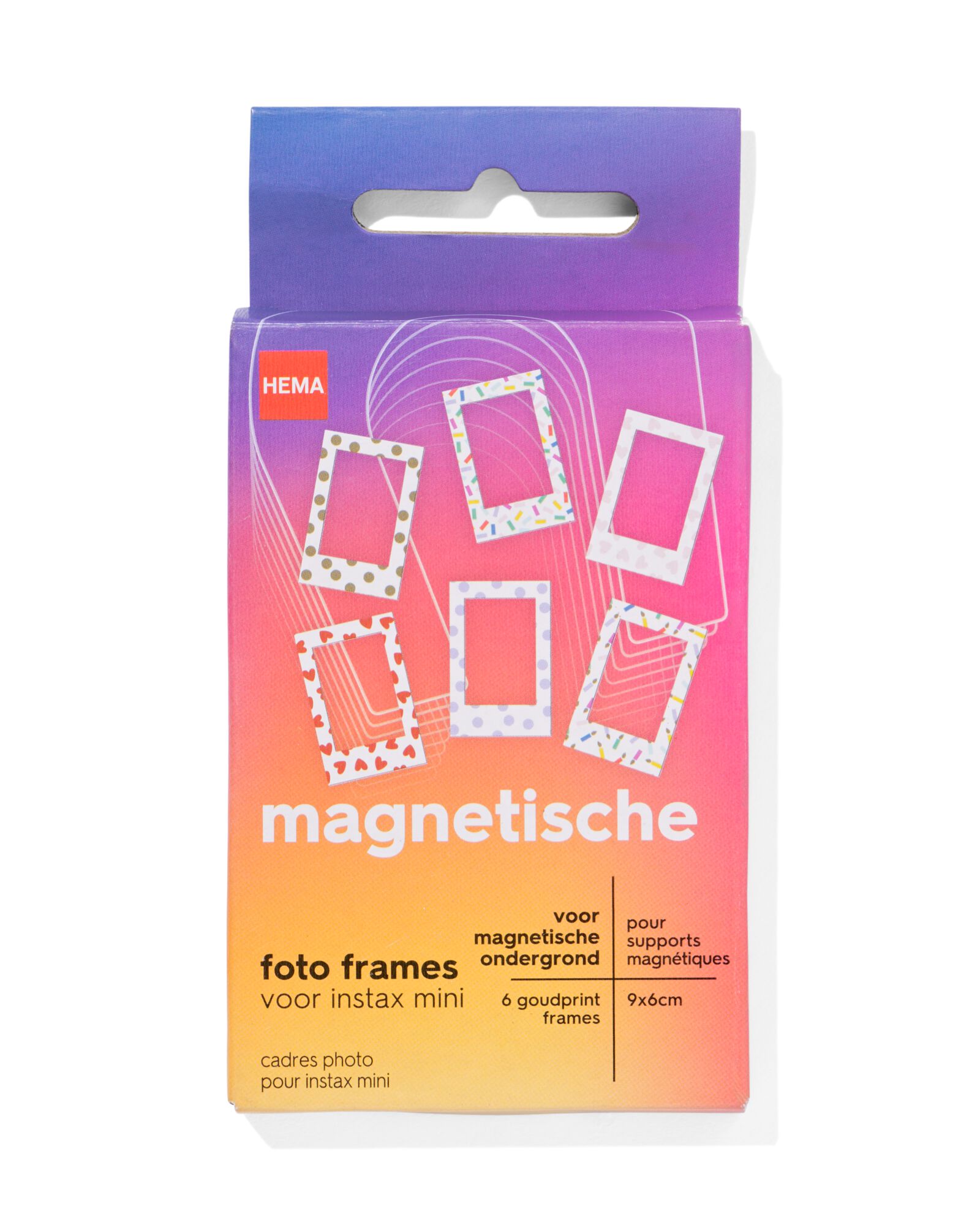 cadres photo magn&eacute;tiques confetti - lot de 6 - 60310028 - HEMA