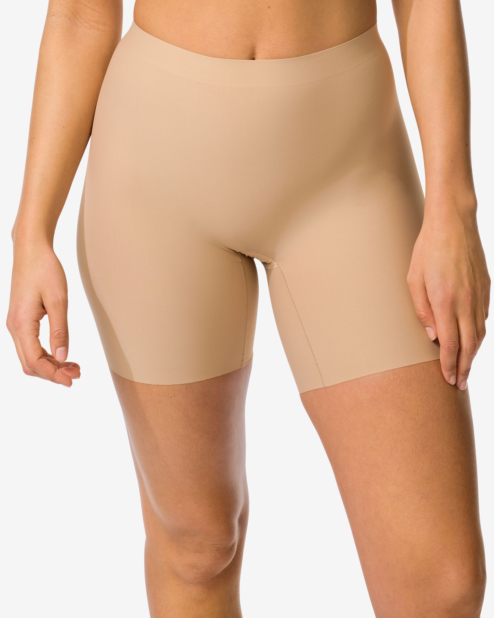 Mittelstark figurfreundliche Radlerhose mit hoher Taille beige beige - 21500367BEIGE - HEMA